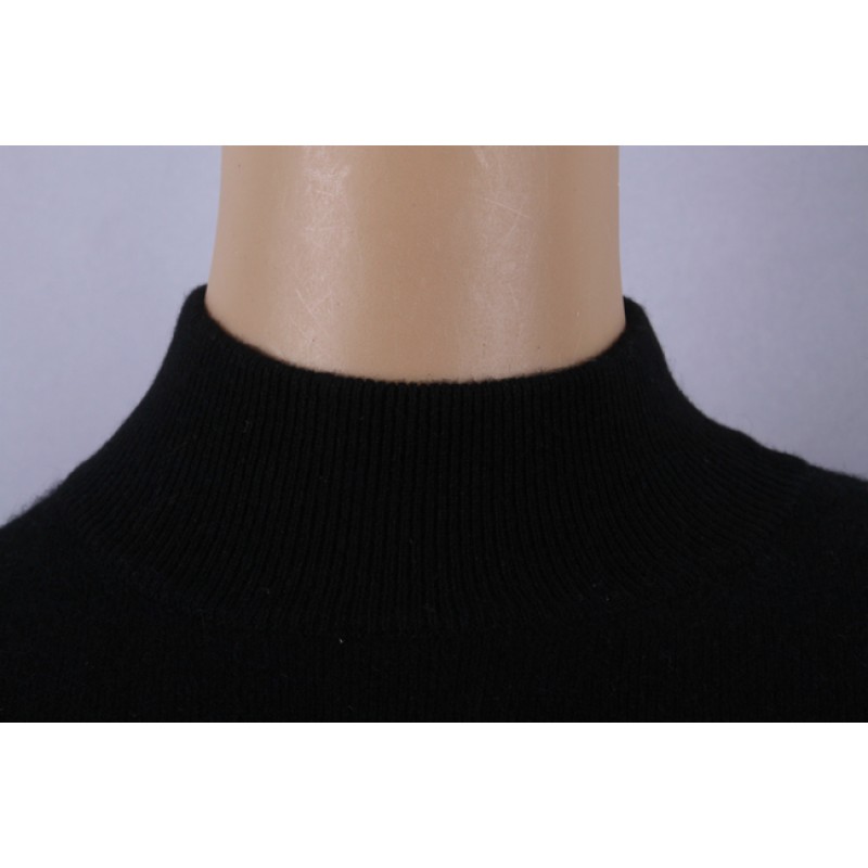 100%Cashmere Sweater Pullover Black Turtleneck Lady Winter Sweater  